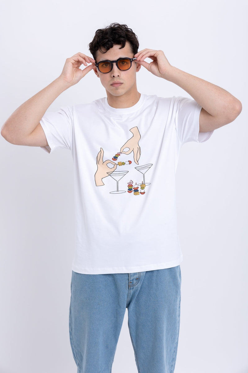 Cheers White T-Shirt for Men
