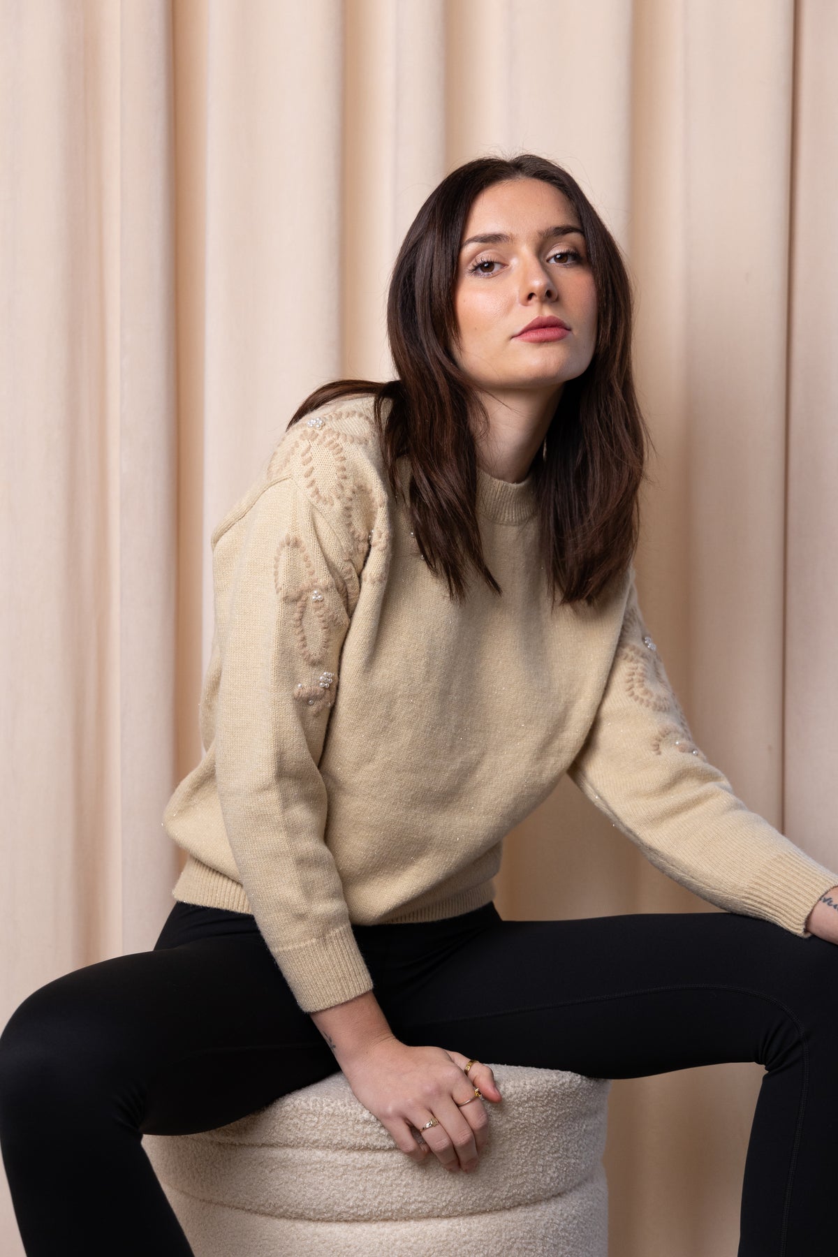 Round Neck Knit Ladies Top